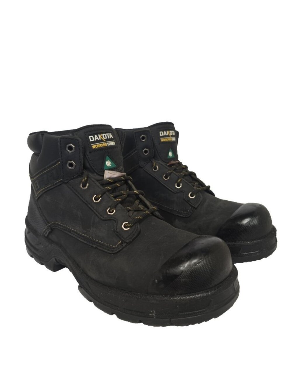Dakota Men's 6'' 877 Steel Toe Steel Plate Work Boots Black Leather Size 10M